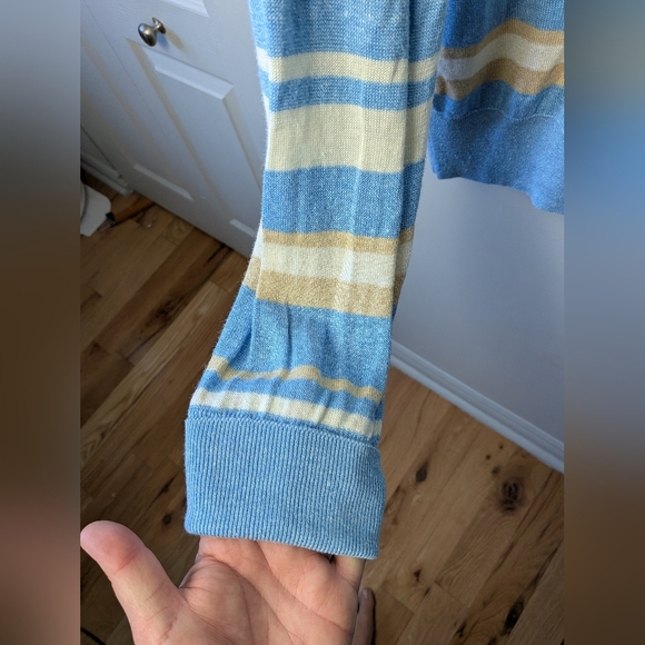 MAUS & HOFFMAN Vintage Men Stripes Crewneck Size XL 59% Cashmere 41% Cotton - Picture 4 of 9